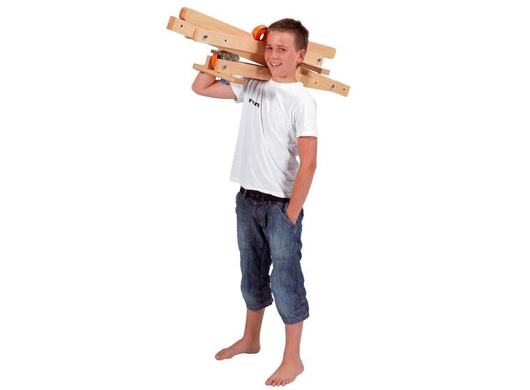 Teline slackline-tasapainonauhalle 356 x 30 x 45 cm, nauha mukana 
