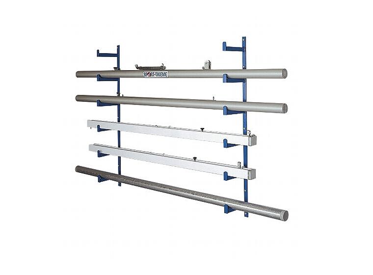 Seinäteline 169 cm Kuusi tasoa pitkille varusteille 