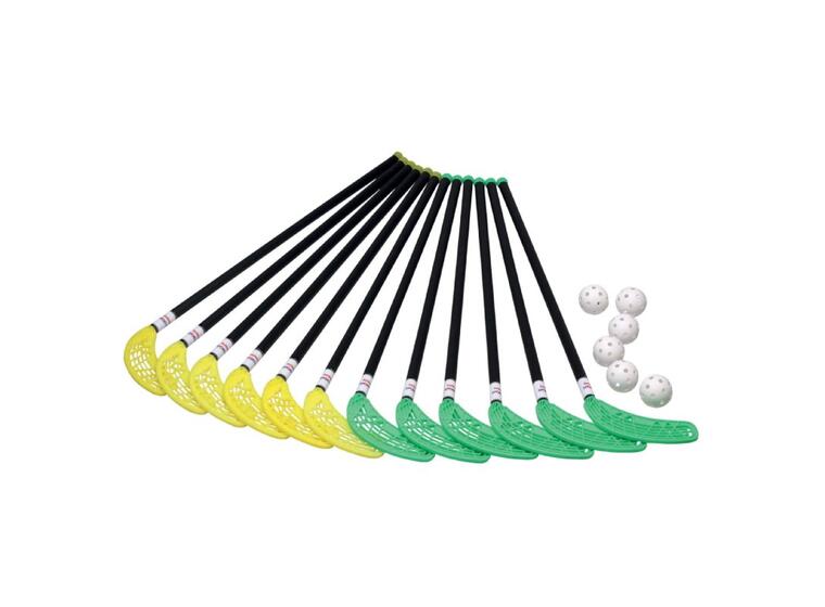 Unihoc | Salibandymailasetti Fiber Harrastekäyttöön | 12 mailaa ja 6 palloa 