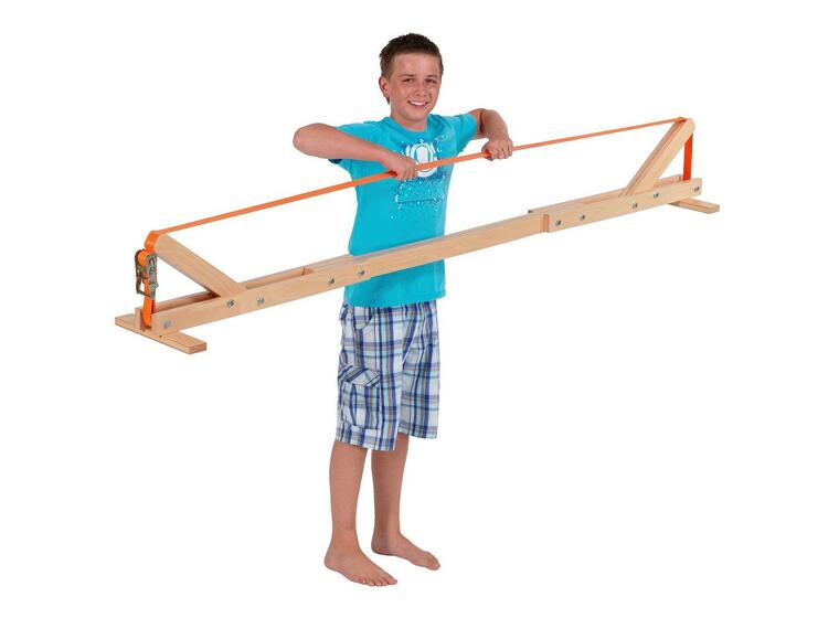 Teline slackline-tasapainonauhalle 240 x 30 x 32 cm, nauha mukana 