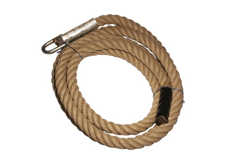 Klatretau av naturfiber 33 mm | 5 m Med taumansjett og hull til oppheng 
