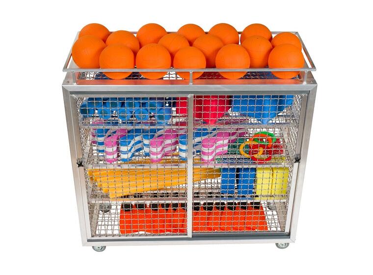 Swimming Pool Shelved Trolley 148x165x62 cm, With wheels 