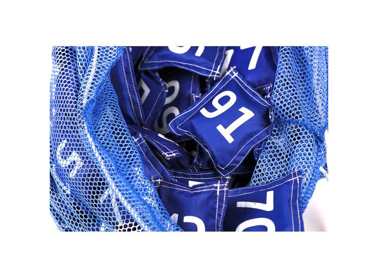 101 beanbags with numbers 0-100 Nylon - print both sides 