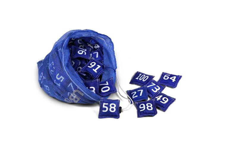 101 beanbags with numbers 0-100 Nylon - print both sides 
