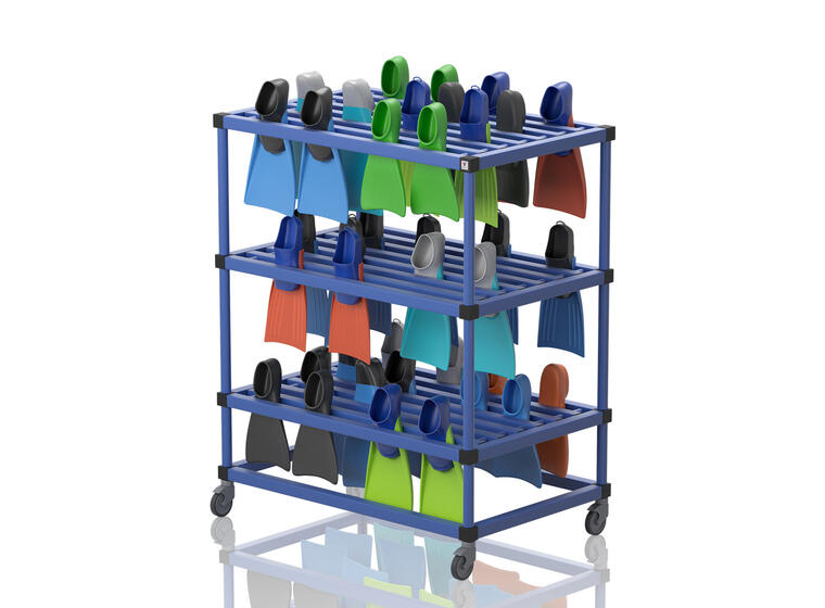 Mobile shelf for flippers (fins) 118 x 74 x 115 cm 