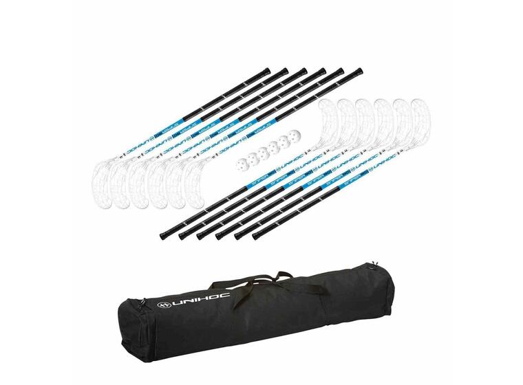 Unihoc | Salibandymailasetti Sniper IFF-hyväksytty | 12 mailaa ja 6 palloa 