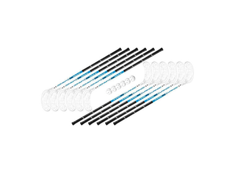 Unihoc | Salibandymailasetti Sniper IFF-hyväksytty | 12 mailaa ja 6 palloa 
