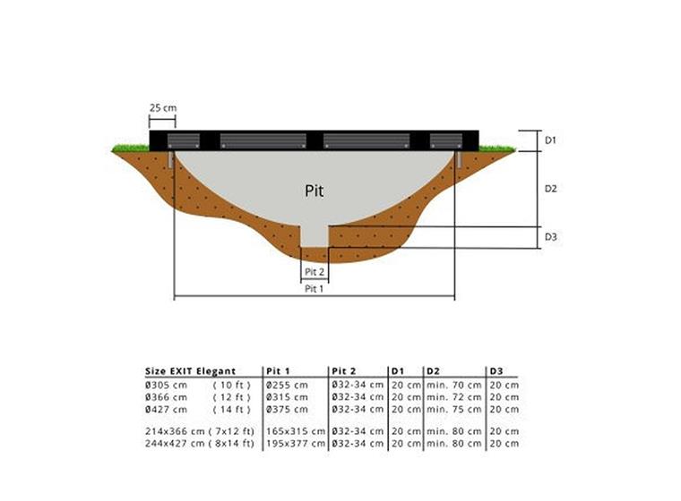 EXIT | Elegant Premium Trampoliini 266 x 437 cm | Musta
