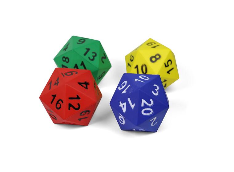 Terning i softskum 20-sidet 13x13 cm - Tall 1-20 