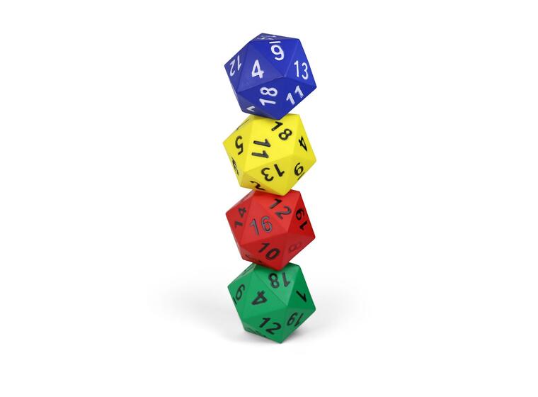 Terning i softskum 20-sidet 13x13 cm - Tall 1-20 