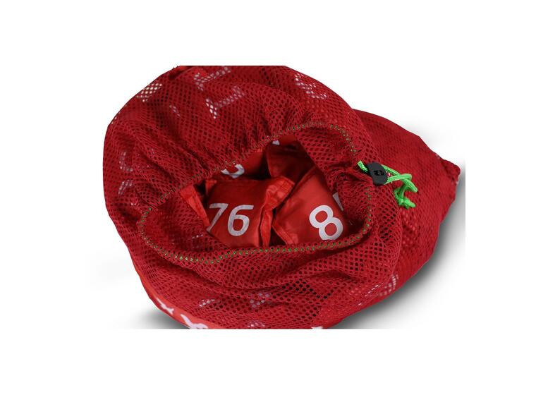 101 beanbags with numbers 0-100 Red - print both sides + mesh bag 
