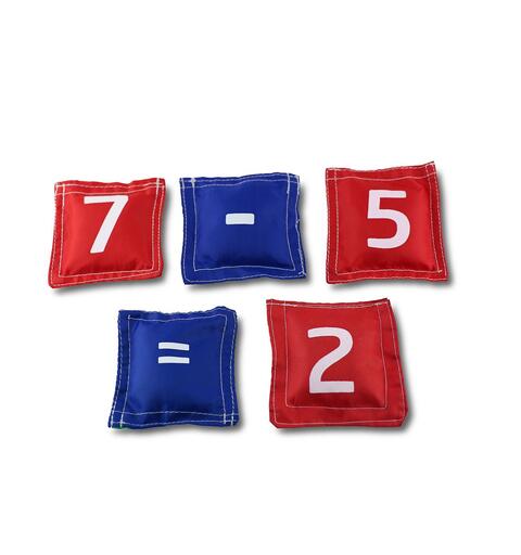 17 bags with numbers and signs 7,6X7,6cm Nylon - print both sides