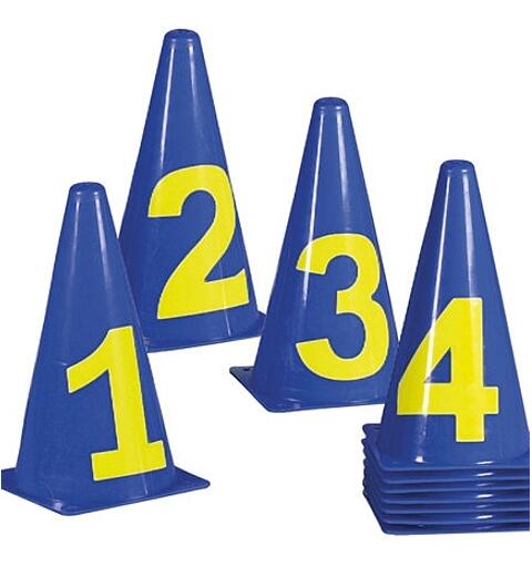 Cones Numbers 0-10 - 23 cm blue CONES NUMBERS SET OF 11 BLUE 23CM