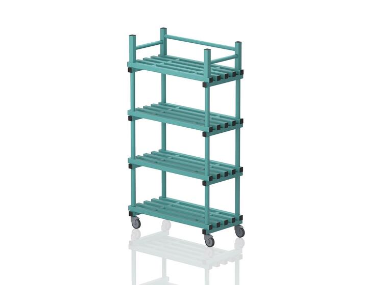 Mobile shelf with top rack 100 cm Green 