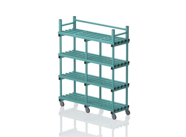 Mobile shelf with top rack 150 cm Green 150 x 50 x 184 cm 