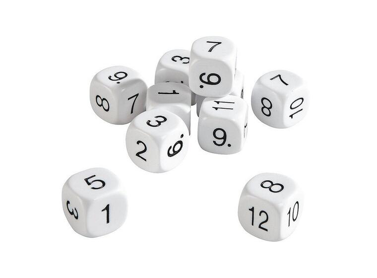 NUMBERS FROM 1 TO 12 WHITE/BLACK 