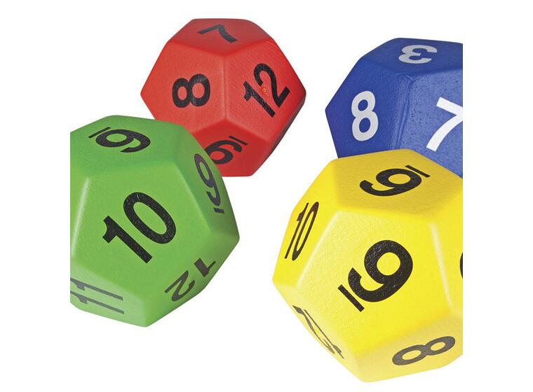 Noppasetti 12-sivuinen numeroilla 1-12 4 kpl | 18x18 cm | 240 g 