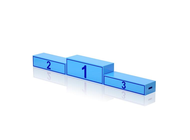 Set of 3 podiums for single person award 