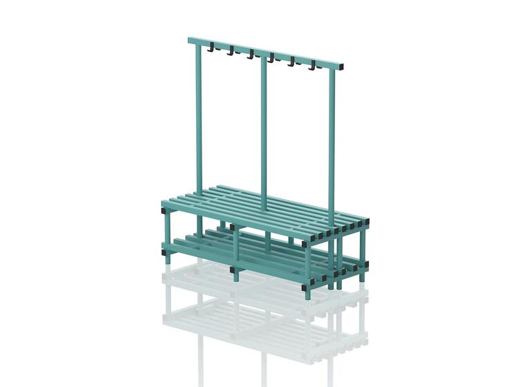 Sittebenk dobbel med knaggrekk | Grønn 170 x 200 x 71 cm 