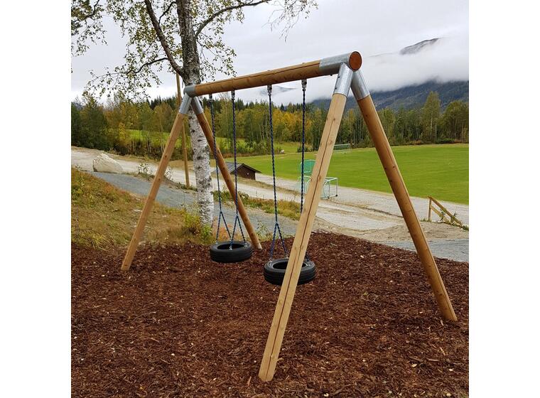 Keinuteline pyöreällä profiililla Kahdelle keinupaikalle 