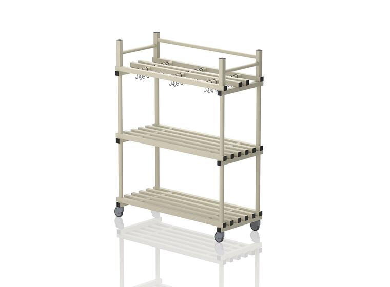 Mobile shelf with hooks MSH1360/600 138 x 60 x 177 cm 