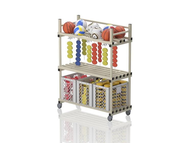 Mobile shelf with hooks MSH1360/600 138 x 60 x 177 cm 