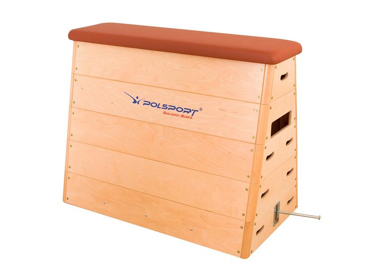 VAULTING BOX (5 PARTS) WITH ROLLER SYSTE TRAPEZOID - NATURAL LEATHER 
