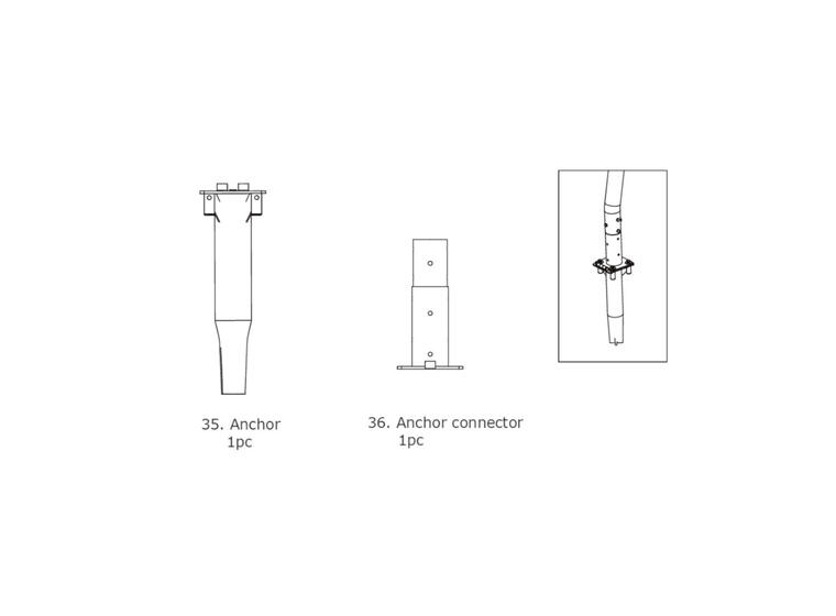 EXIT Galaxy Basketball Hoop Ground Anchor Parts For Inground 