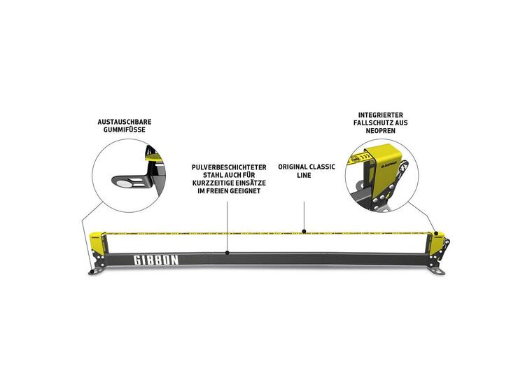 Gibbon Slackline "Slack Rack Classic" Komplett med Gibbon Slackline - L: 4,5 m 