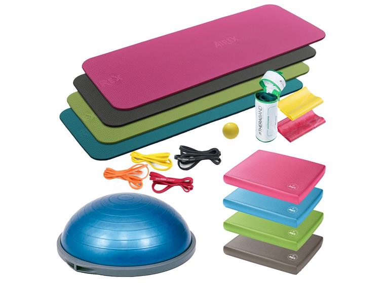 Hjemmetrening og rehabilitering Balansepute | Bosu | Matte | Strikker 