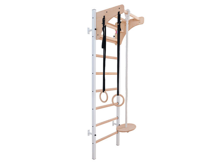 BenchK "212" Fitness Wall Bars. Fully flexible for multifunctional use. White 
