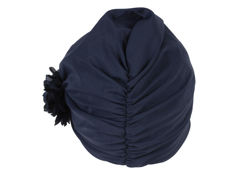 Fabric Swim Cap With Flowers Navy 