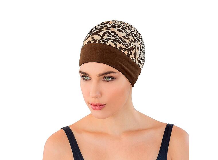 Fashy Fabric Swim Cap Brown / Cheetah 
