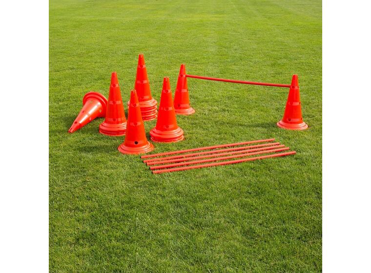 Set of Cone Hurdles 50 cm tall cones red 