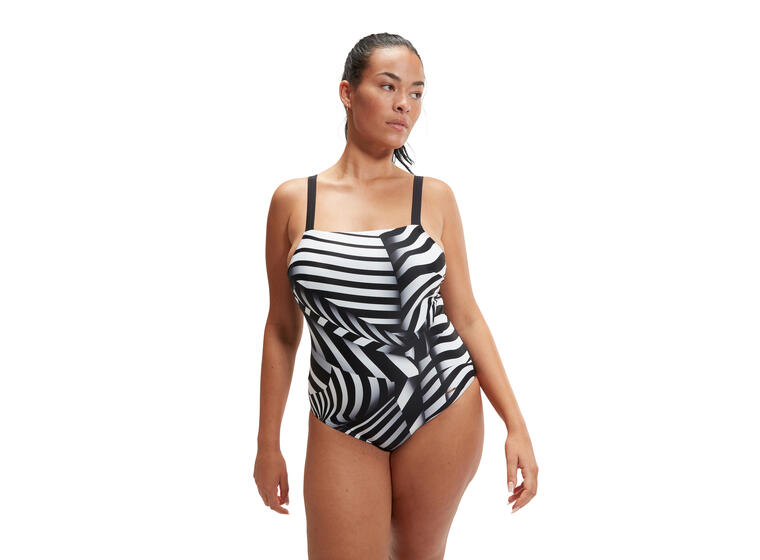Speedo | Square Neck Shaping Uimapuku Musta/Valkoinen | Koko 36 