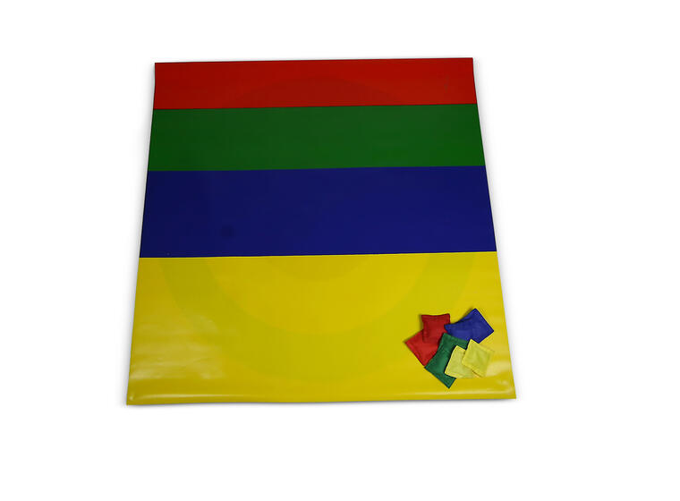 Colormat | 100 x 100 cm Yellow mat wih coloured prints 