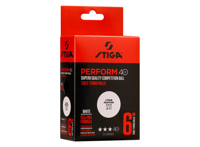 Stiga | Perform 40 Pöytätennispallo 6 kpl | ITTF-hyväksytty 
