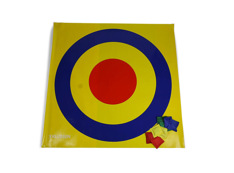 Värikäs pistematto | 100 x 100 cm Sisältää 8 hernepussia 