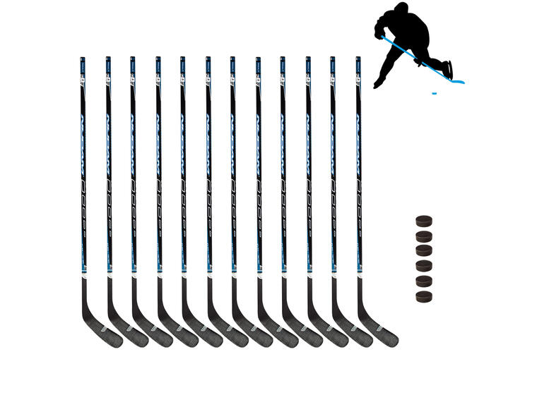 Nijdam | Jääkiekkomailasetti 150 cm | Left | 12 mailaa ja 6 kiekkoa 