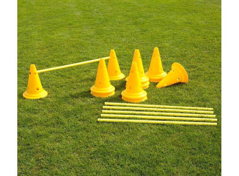 Set of Cone Hurdles 30 cm tall cones yellow 