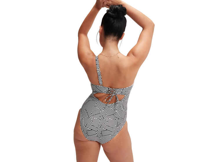 Speedo | Asymmetric Shaping Uimapuku Musta/Valkoinen | Koko 48 