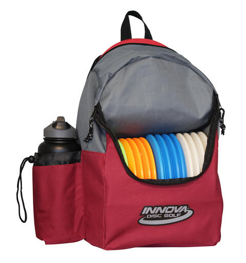 Innova Discover Backpack r&#248;d/gr&#229; Innova frisbeegolf sekk