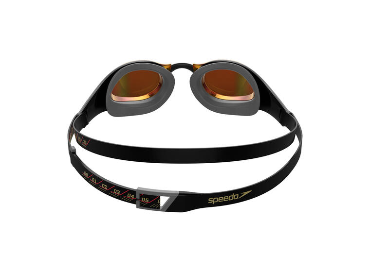 Speedo | Pure Focus Uimalasit Musta kehys | Peililinssi | Fire Gold 