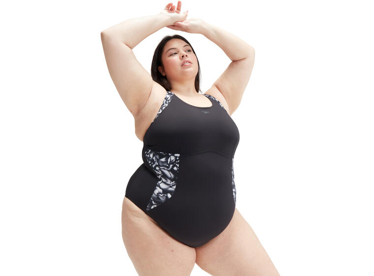 Speedo | OrchidLustre Pluz Size Uimapuku Musta | Eco ShapeComprex | EU50 