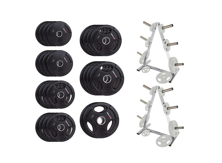 Sport-Thieme | Painolevysetti Painolevyjä 1,25-25 kg | Painolevyteline 