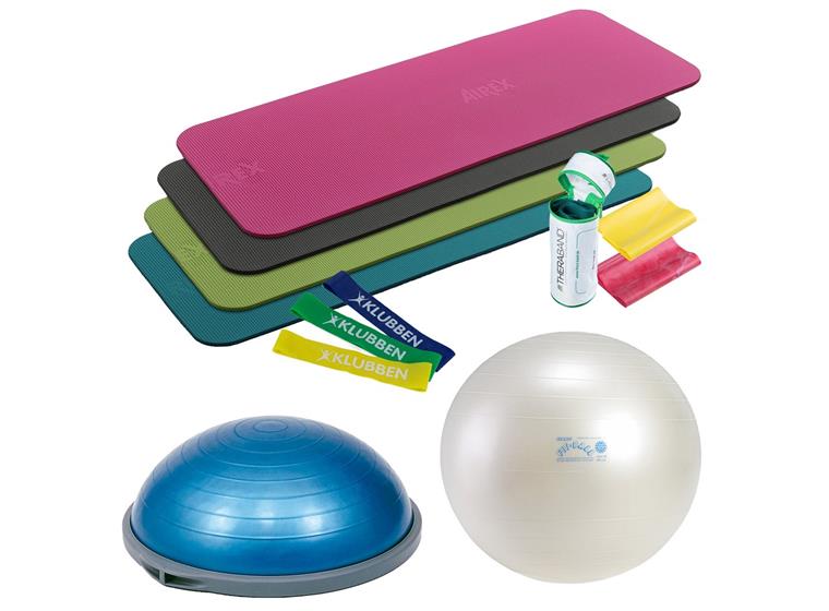 Hjemmetrening for balanse og styrke Bosu | Fit Ball | Matte | Strikker 