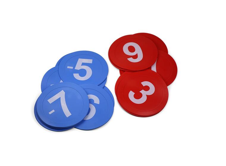 Klubben | Kumilevyt numeroin -10–10 Punainen (0–10), Sininen (-10–0) 