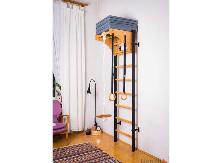 BenchK "212" Fitness Wall Bars. Fully flexible for multifunctional use. Black 