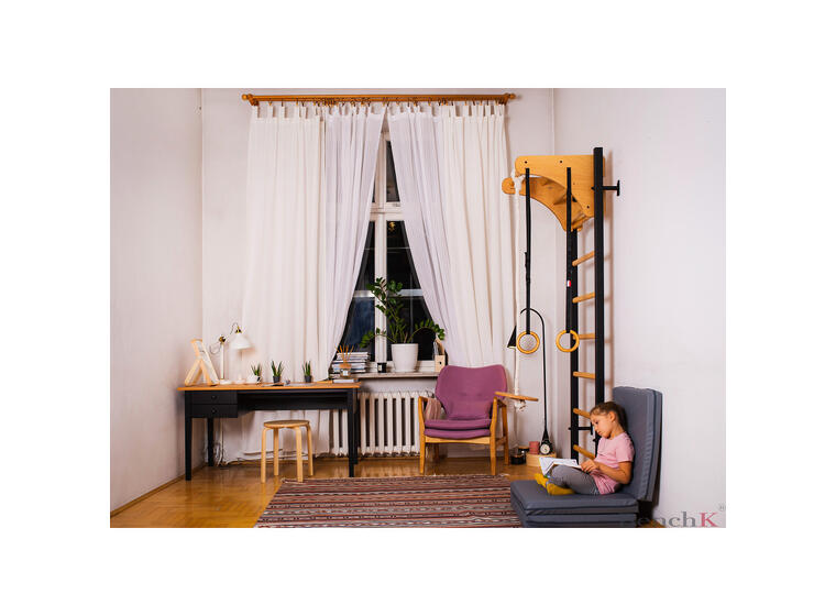 BenchK "212" Fitness Wall Bars. Fully flexible for multifunctional use. Black 