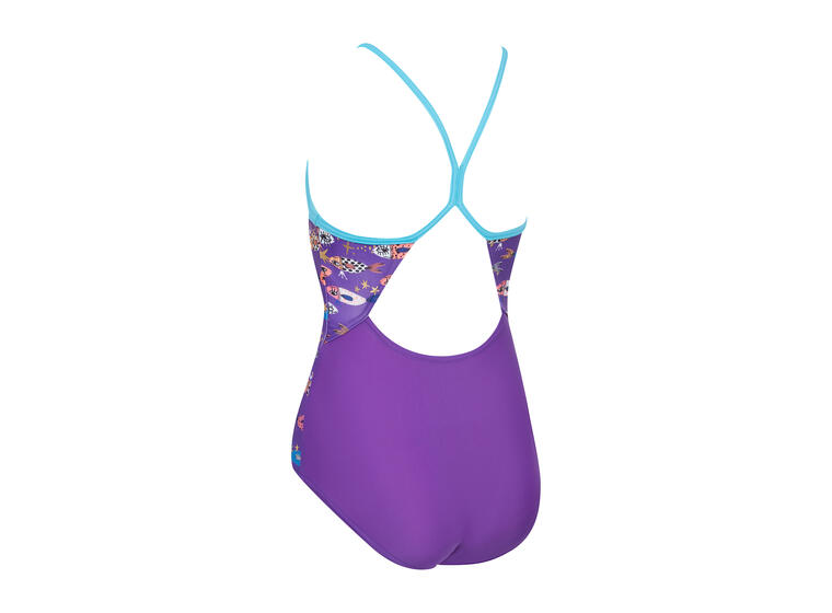 Fishes Sprintback Badedrakt jr 128cm Zoggs | Lilla/Flerfarget | Ecolast 